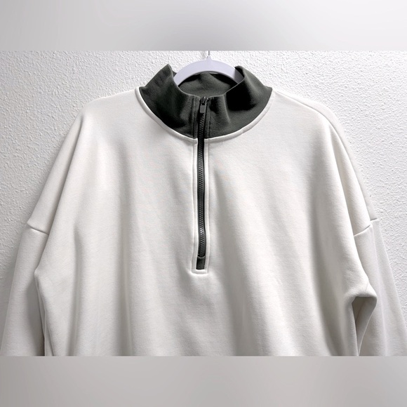 Fabletics Catarina Mock Neck Half Zip Pullover Sweatshirt Cropped Sweater XL - Picture 6 of 11
